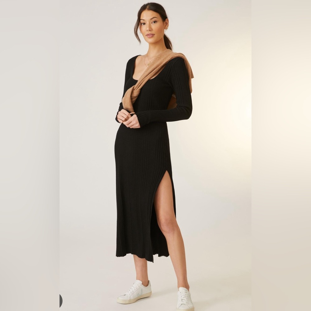 Anthropologie black midi dress